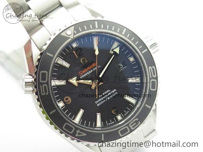 Planet Ocean Pro Ceramic Bezel 45mm OMF 1:1 Best Edition On SS Bracelet A8500 (Black Balance Wheel)