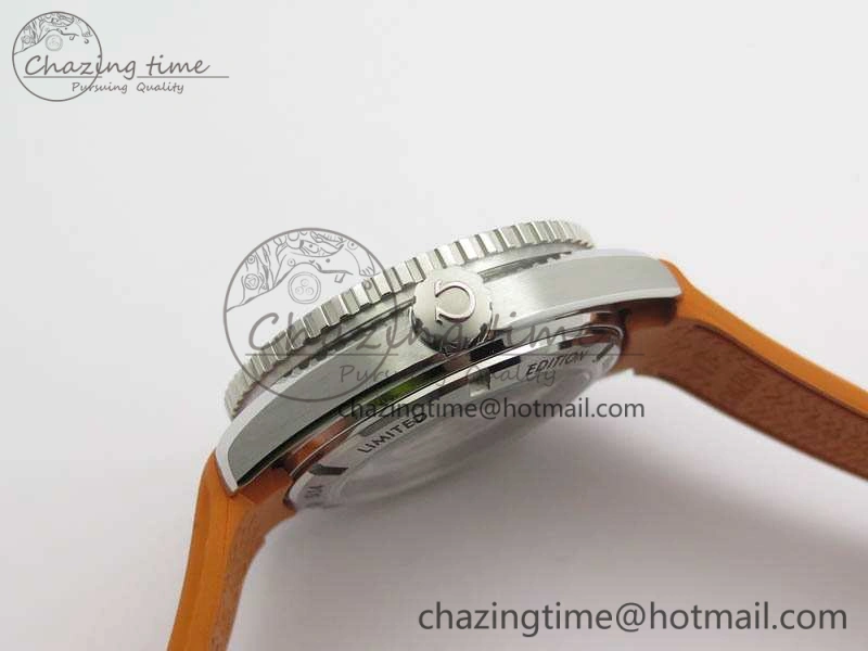 Planet Ocean Pro Orange Bezel 45mm OMF 1:1 Best Edition On Rubber Strap A8500 (Black Balance Wheel)