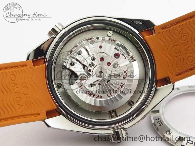 Planet Ocean Pro Orange Bezel 45mm OMF 1:1 Best Edition On Rubber Strap A8500 (Black Balance Wheel)