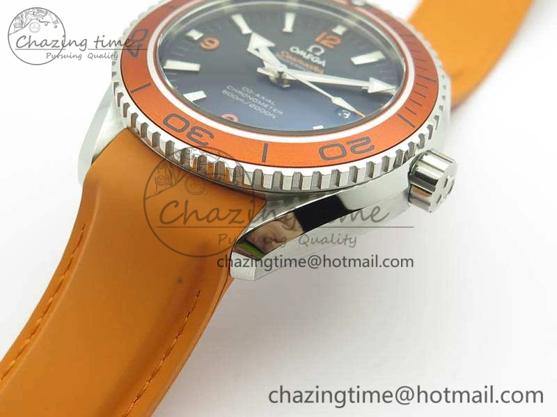 Planet Ocean Pro Orange Bezel 45mm OMF 1:1 Best Edition On Rubber Strap A8500 (Black Balance Wheel)