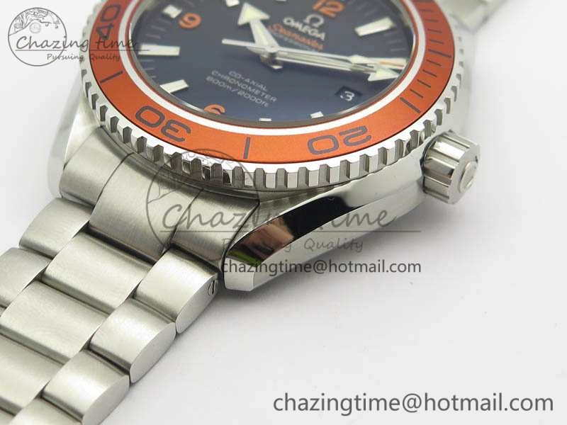 Planet Ocean Pro Orange Bezel 45mm OMF 1:1 Best Edition On SS Bracelet A8500 (Black Balance Wheel)