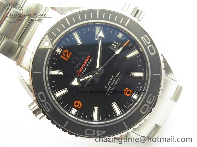 Planet Ocean Professional Ceramic Bezel 45.5mm 1:1 VSF Best Edition Orange Markers on SS Bracelet A8500 Super Clone