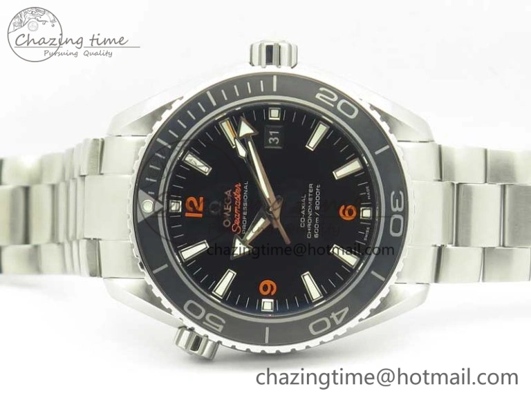 Planet Ocean Professional Ceramic Bezel 45.5mm 1:1 VSF Best Edition Orange Markers on SS Bracelet A8500 Super Clone