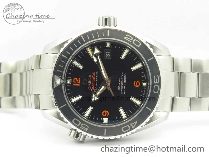 Planet Ocean Professional Ceramic Bezel 45.5mm 1:1 VSF Best Edition Orange Markers on SS Bracelet A8500 Super Clone