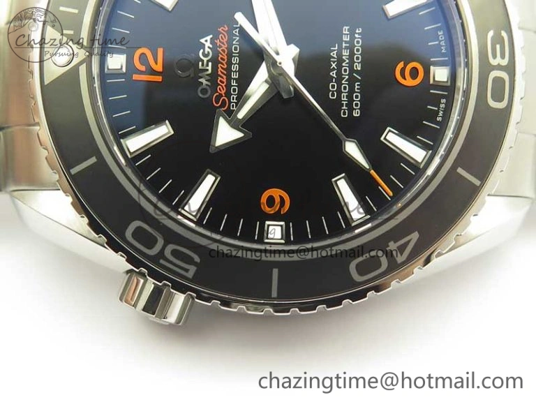 Planet Ocean Professional Ceramic Bezel 45.5mm 1:1 VSF Best Edition Orange Markers on SS Bracelet A8500 Super Clone