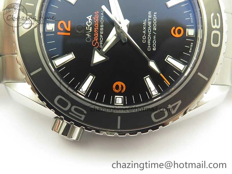Planet Ocean Professional Ceramic Bezel 45.5mm 1:1 VSF Best Edition Orange Markers on SS Bracelet A8500 Super Clone