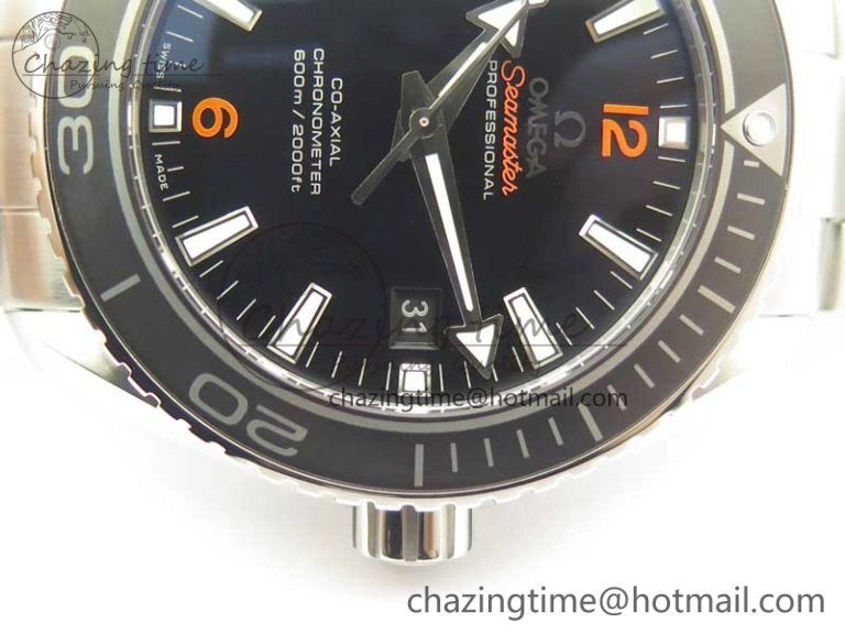 Planet Ocean Professional Ceramic Bezel 45.5mm 1:1 VSF Best Edition Orange Markers on SS Bracelet A8500 Super Clone