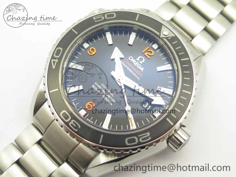 Planet Ocean Professional Ceramic Bezel 45.5mm 1:1 VSF Best Edition Orange Markers on SS Bracelet A8500 Super Clone