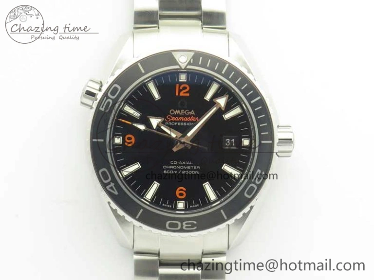 Planet Ocean Professional Ceramic Bezel 45.5mm 1:1 VSF Best Edition Orange Markers on SS Bracelet A8500 Super Clone