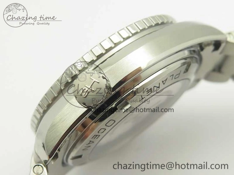 Planet Ocean Professional Ceramic Bezel 45.5mm 1:1 VSF Best Edition Silver Markers on SS Bracelet A8500 Super Clone