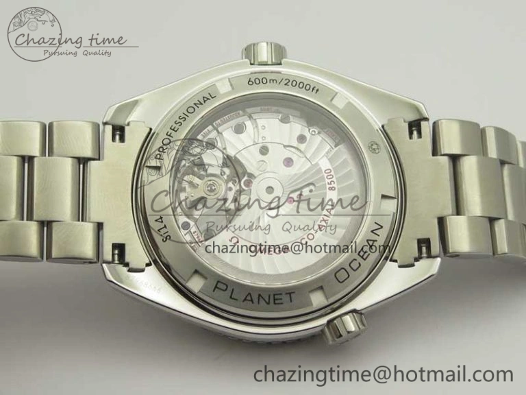 Planet Ocean Professional Ceramic Bezel 45.5mm 1:1 VSF Best Edition Silver Markers on SS Bracelet A8500 Super Clone