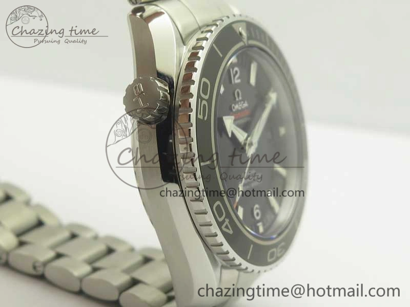 Planet Ocean Professional Ceramic Bezel 45.5mm 1:1 VSF Best Edition Silver Markers on SS Bracelet A8500 Super Clone