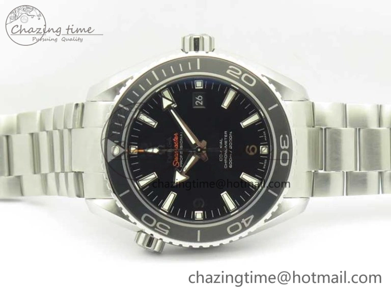 Planet Ocean Professional Ceramic Bezel 45.5mm 1:1 VSF Best Edition Silver Markers on SS Bracelet A8500 Super Clone
