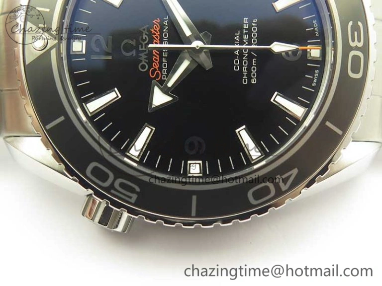 Planet Ocean Professional Ceramic Bezel 45.5mm 1:1 VSF Best Edition Silver Markers on SS Bracelet A8500 Super Clone