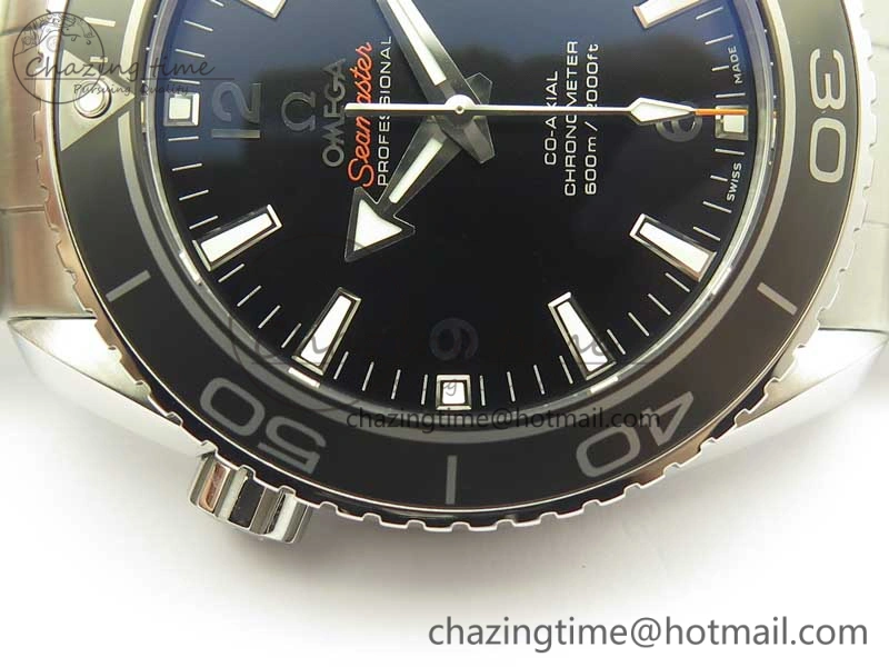Planet Ocean Professional Ceramic Bezel 45.5mm 1:1 VSF Best Edition Silver Markers on SS Bracelet A8500 Super Clone