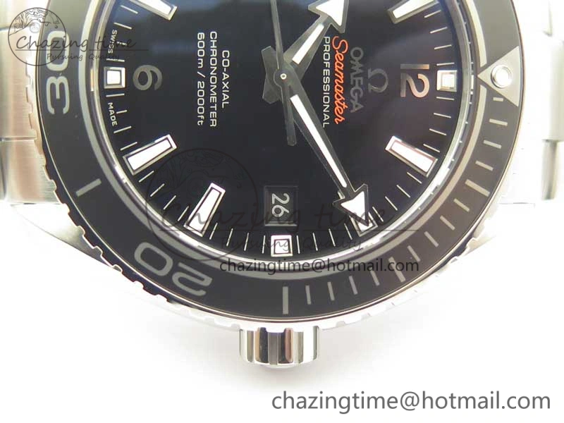 Planet Ocean Professional Ceramic Bezel 45.5mm 1:1 VSF Best Edition Silver Markers on SS Bracelet A8500 Super Clone