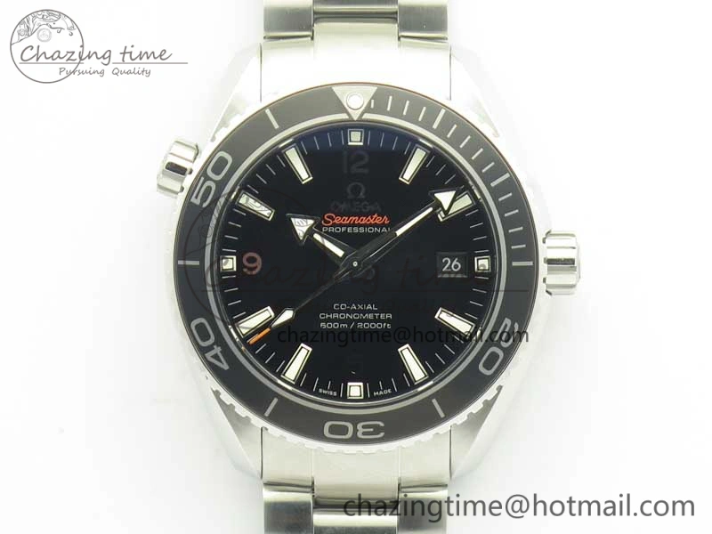 Planet Ocean Professional Ceramic Bezel 45.5mm 1:1 VSF Best Edition Silver Markers on SS Bracelet A8500 Super Clone