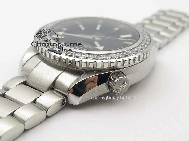 Planet Ocean Professional Diamonds Bezel 42mm V6F Best Edition On SS Bracelet A8500