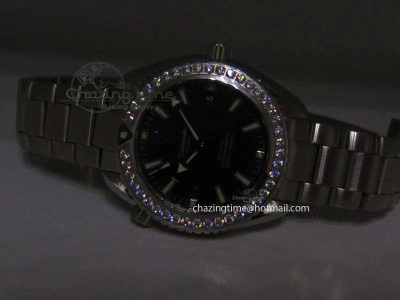 Planet Ocean Professional Diamonds Bezel 42mm V6F Best Edition On SS Bracelet A8500