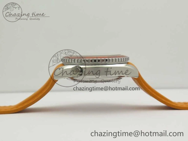 Planet Ocean Professional Orange Bezel 42mm 1:1 VSF Best Edition on Orange Rubber Strap A8500 Super Clone
