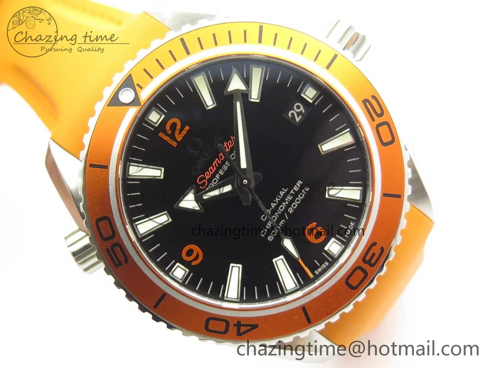 Planet Ocean Professional Orange Bezel 42mm 1:1 VSF Best Edition on Orange Rubber Strap A8500 Super Clone