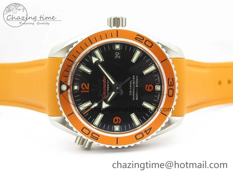 Planet Ocean Professional Orange Bezel 42mm 1:1 VSF Best Edition on Orange Rubber Strap A8500 Super Clone