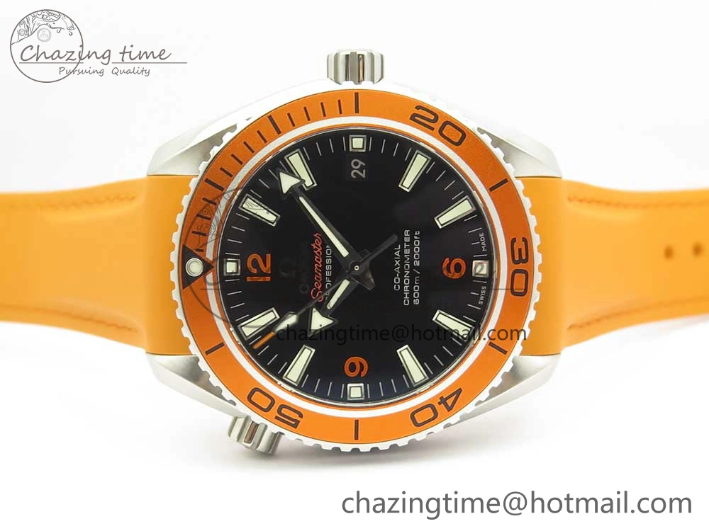 Planet Ocean Professional Orange Bezel 42mm 1:1 VSF Best Edition on Orange Rubber Strap A8500 Super Clone