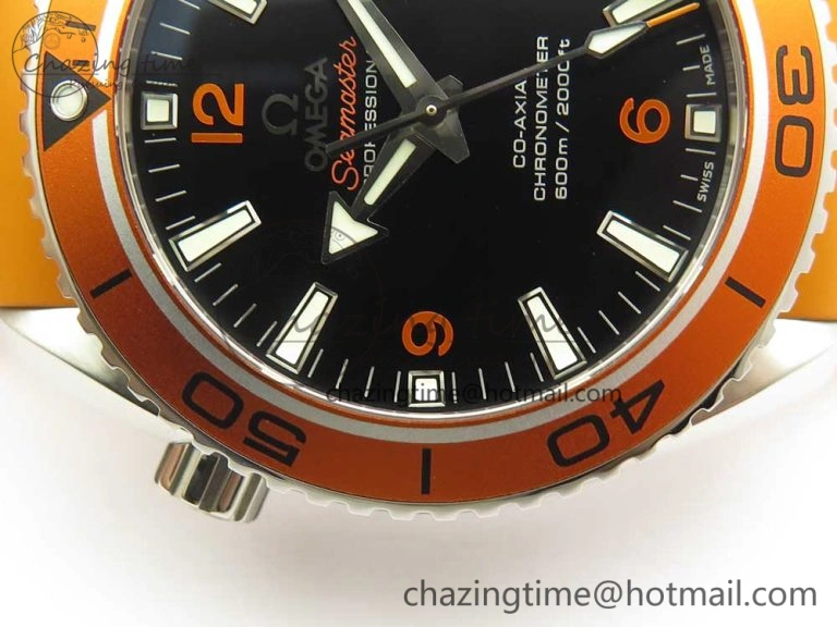 Planet Ocean Professional Orange Bezel 42mm 1:1 VSF Best Edition on Orange Rubber Strap A8500 Super Clone