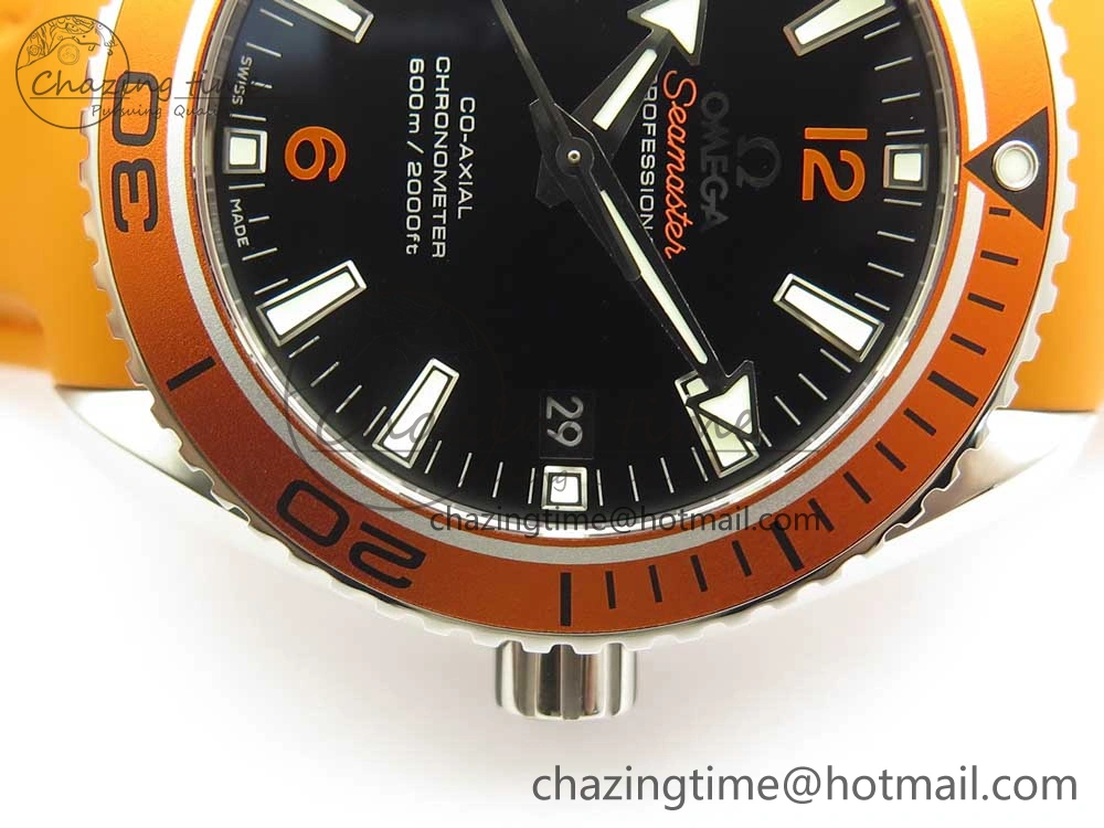 Planet Ocean Professional Orange Bezel 42mm 1:1 VSF Best Edition on Orange Rubber Strap A8500 Super Clone