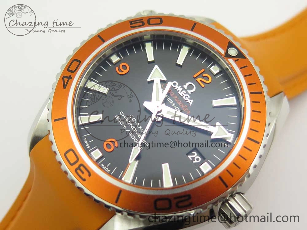 Planet Ocean Professional Orange Bezel 42mm 1:1 VSF Best Edition on Orange Rubber Strap A8500 Super Clone