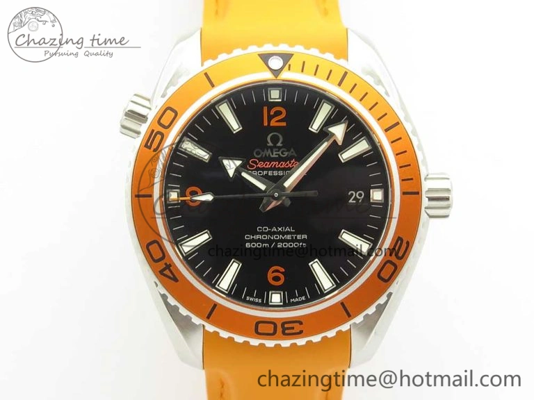Planet Ocean Professional Orange Bezel 42mm 1:1 VSF Best Edition on Orange Rubber Strap A8500 Super Clone