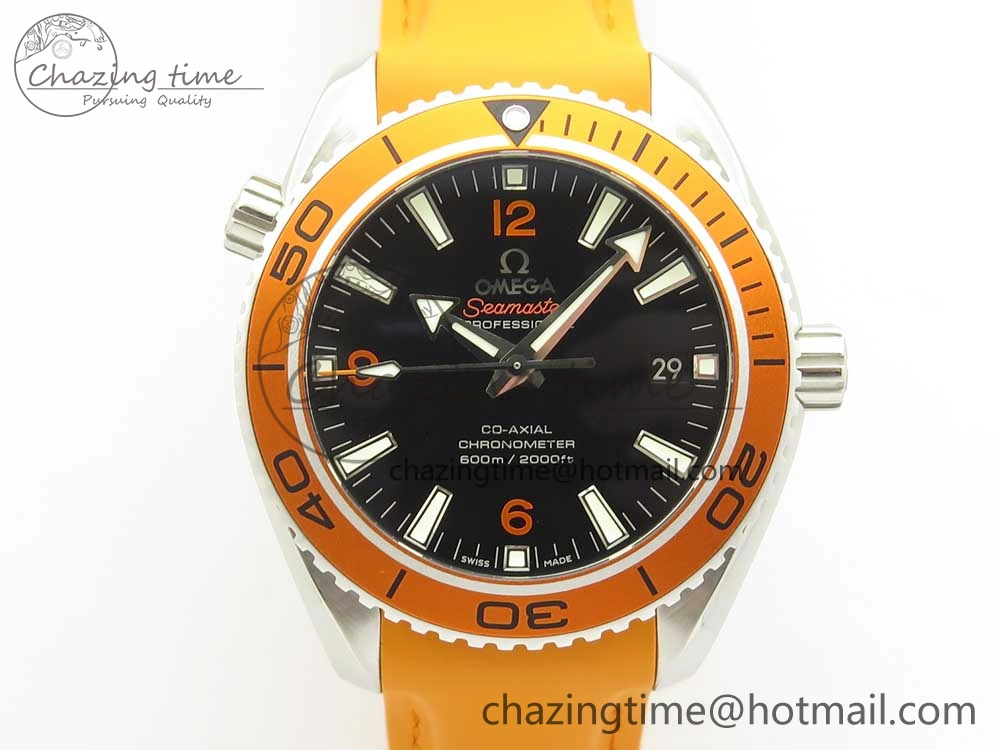 Planet Ocean Professional Orange Bezel 42mm 1:1 VSF Best Edition on Orange Rubber Strap A8500 Super Clone