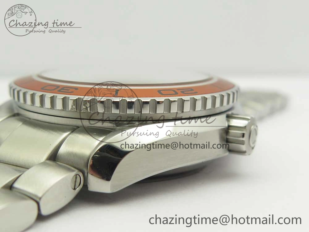 Planet Ocean Professional Orange Bezel 42mm 1:1 VSF Best Edition on SS Bracelet A8500 Super Clone (2 Straps)