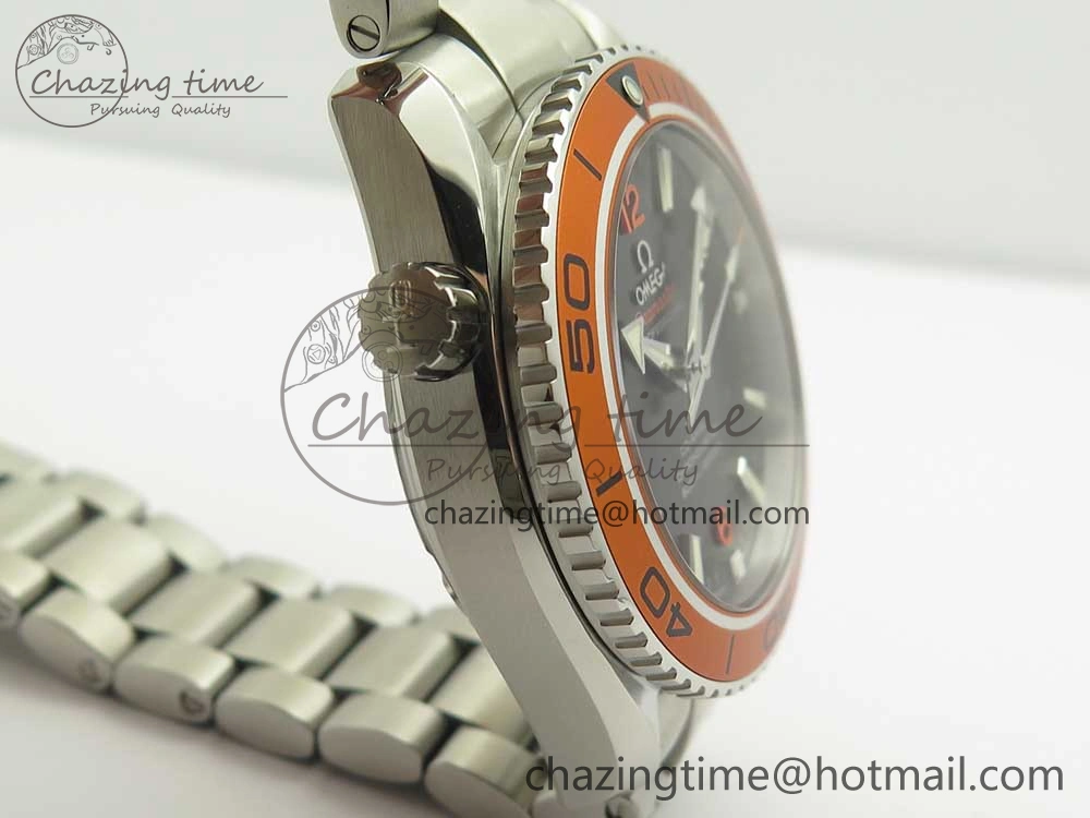 Planet Ocean Professional Orange Bezel 42mm 1:1 VSF Best Edition on SS Bracelet A8500 Super Clone (2 Straps)