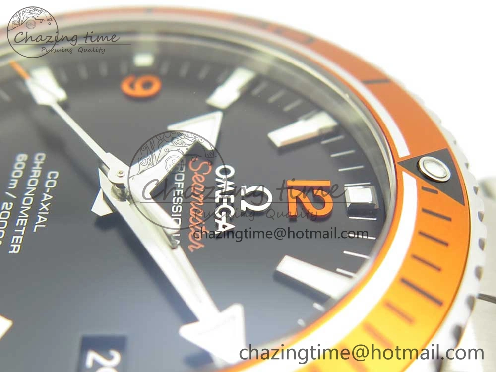 Planet Ocean Professional Orange Bezel 42mm 1:1 VSF Best Edition on SS Bracelet A8500 Super Clone (2 Straps)