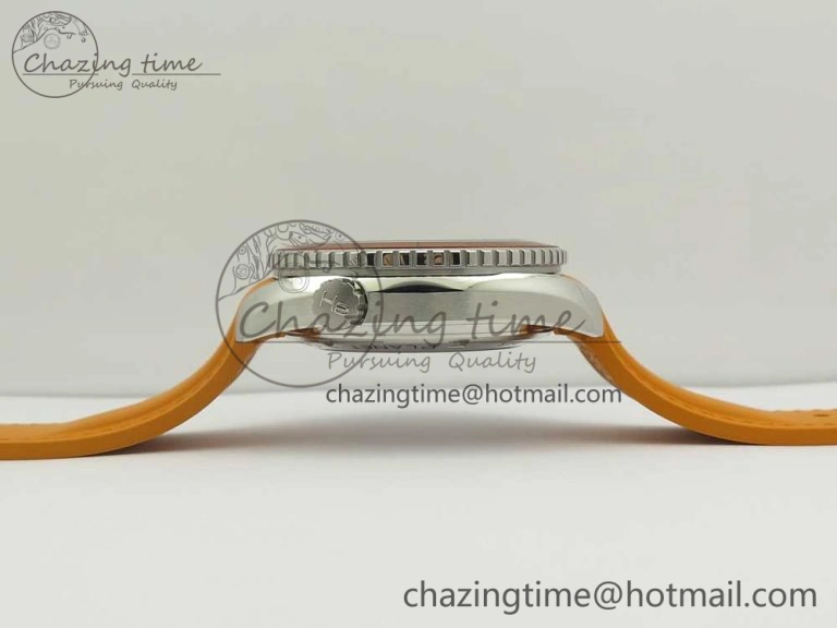 Planet Ocean Professional Orange Bezel 45.5mm 1:1 VSF Best Edition on Orange Rubber Strap A8500 Super Clone