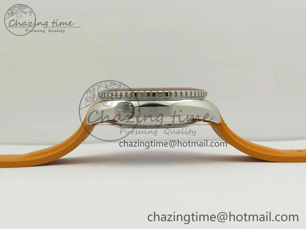 Planet Ocean Professional Orange Bezel 45.5mm 1:1 VSF Best Edition on Orange Rubber Strap A8500 Super Clone