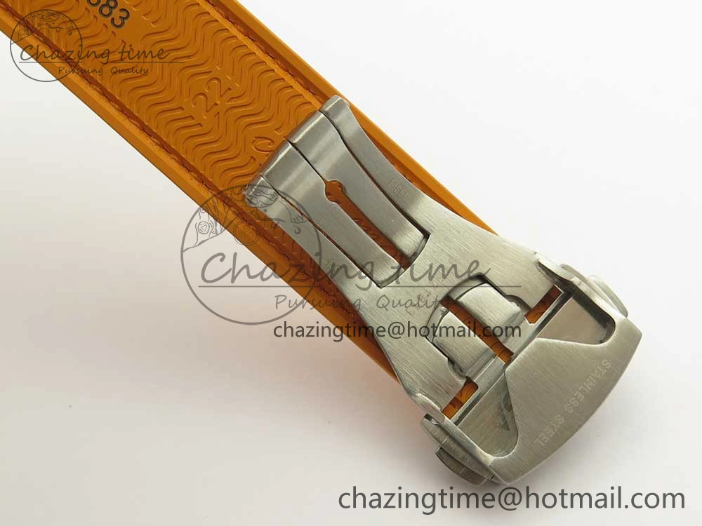 Planet Ocean Professional Orange Bezel 45.5mm 1:1 VSF Best Edition on Orange Rubber Strap A8500 Super Clone