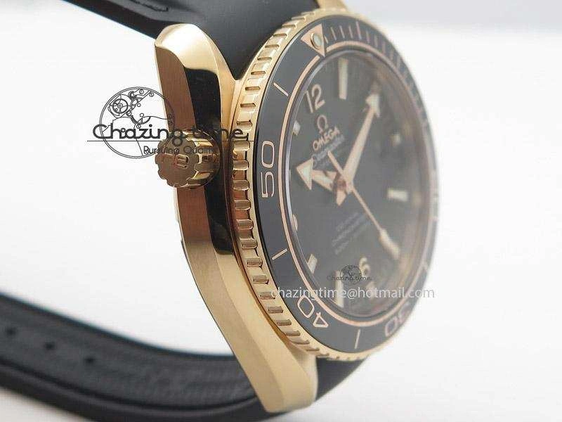 Planet Ocean Professional Rose Gold Liquid Metal V6F 42mm On Black Rubber Strap A8501