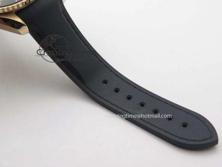 Planet Ocean Professional Rose Gold Liquid Metal V6F 42mm On Black Rubber Strap A8501