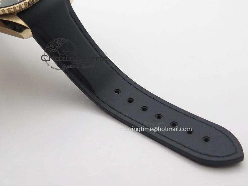 Planet Ocean Professional Rose Gold Liquid Metal V6F 42mm On Black Rubber Strap A8501