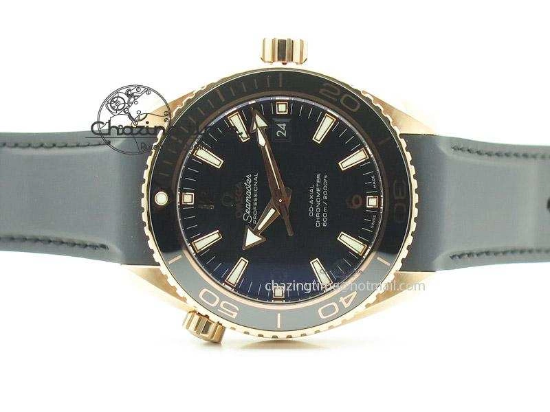 Planet Ocean Professional Rose Gold Liquid Metal V6F 45mm on Black Rubber Strap A8501