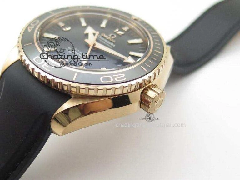 Planet Ocean Professional Rose Gold Liquid Metal V6F 45mm on Black Rubber Strap A8501