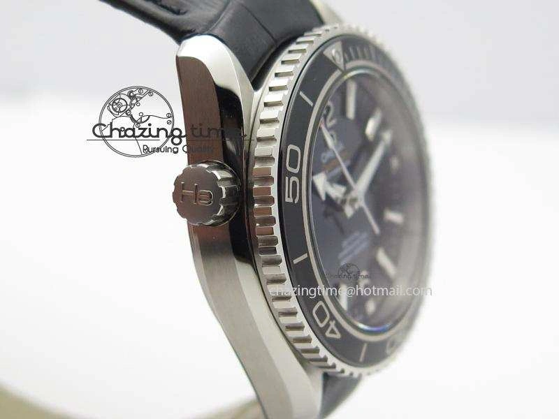 Planet Ocean Professional SS V6F 37mm Ladies Ceramic Bezel On Black Leather Strap A8520
