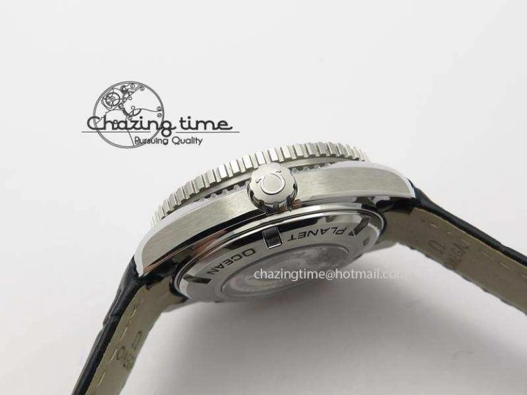 Planet Ocean Professional SS V6F 37mm Ladies Ceramic Bezel On Black Leather Strap A8520