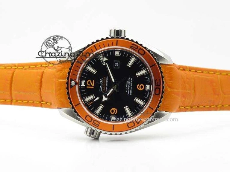 Planet Ocean Professional SS V6F 37mm Ladies Orange Bezel On Orange Leather Strap A8520