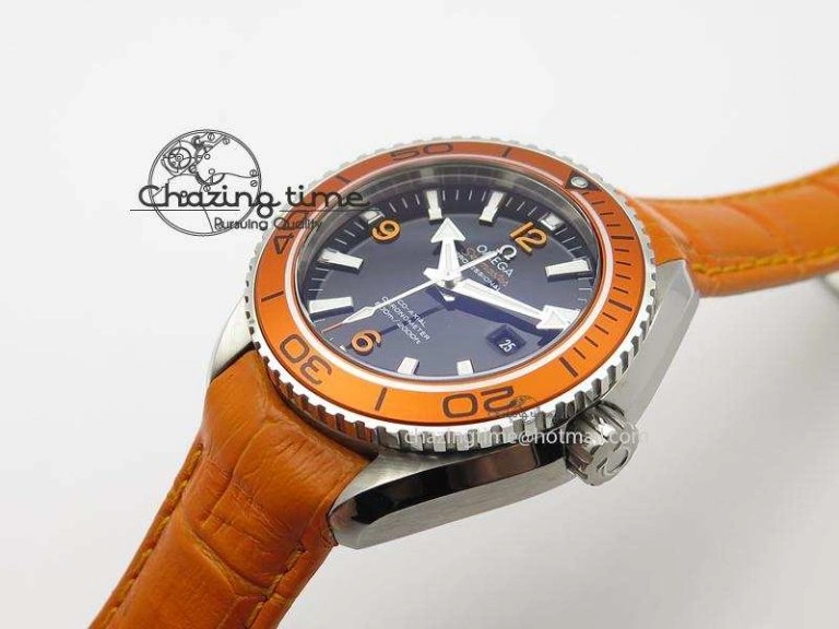 Planet Ocean Professional SS V6F 37mm Ladies Orange Bezel On Orange Leather Strap A8520