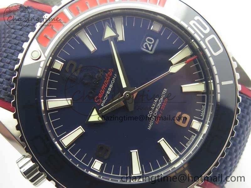 Planet Ocean “Pyeongchang 2018” 43.5mm SS OMF 1:1 Best Edition Blue Dial On Nylon Strap A8900