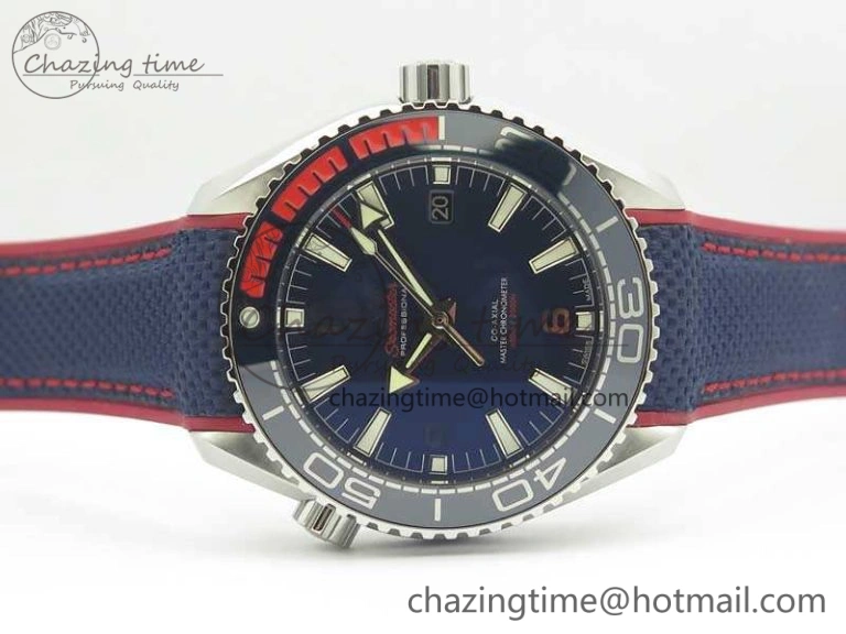 Planet Ocean “Pyeongchang 2018” 43.5mm SS OMF 1:1 Best Edition Blue Dial On Nylon Strap A8900