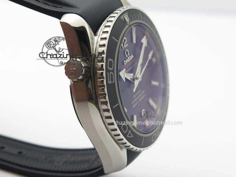Planet Ocean SS Bp Maker 45mm Black Bezel On Black Rubber Strap A8500